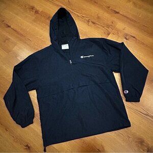 Champion Black Quarter Zip Pullover Size Medium
